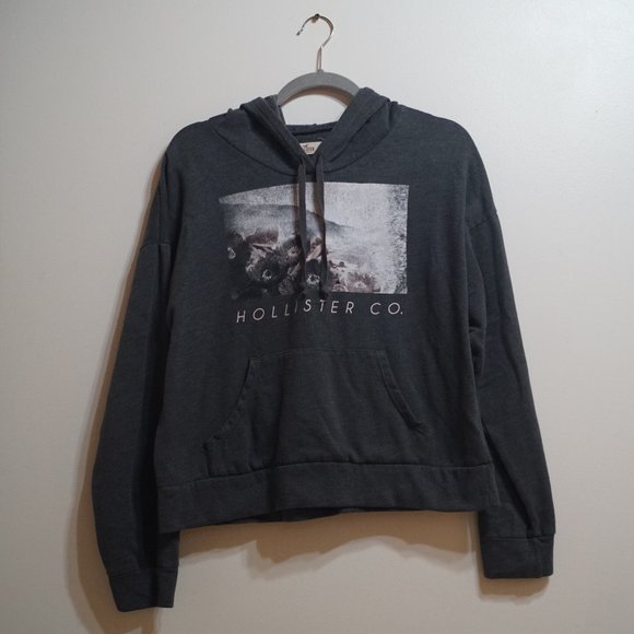 Hollister Tops - Hollister Gray Beach Sweatshirt Hoodie